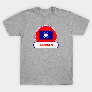 Taiwan Country Badge - Taiwan Flag T-Shirt